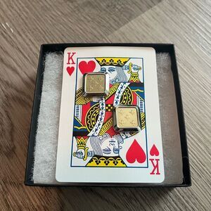 men’s Gift Gold fleur de lis saints vintage Square Cufflinks king of hearts